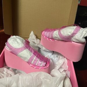 Pink Sugar Jelly Platform Sandals